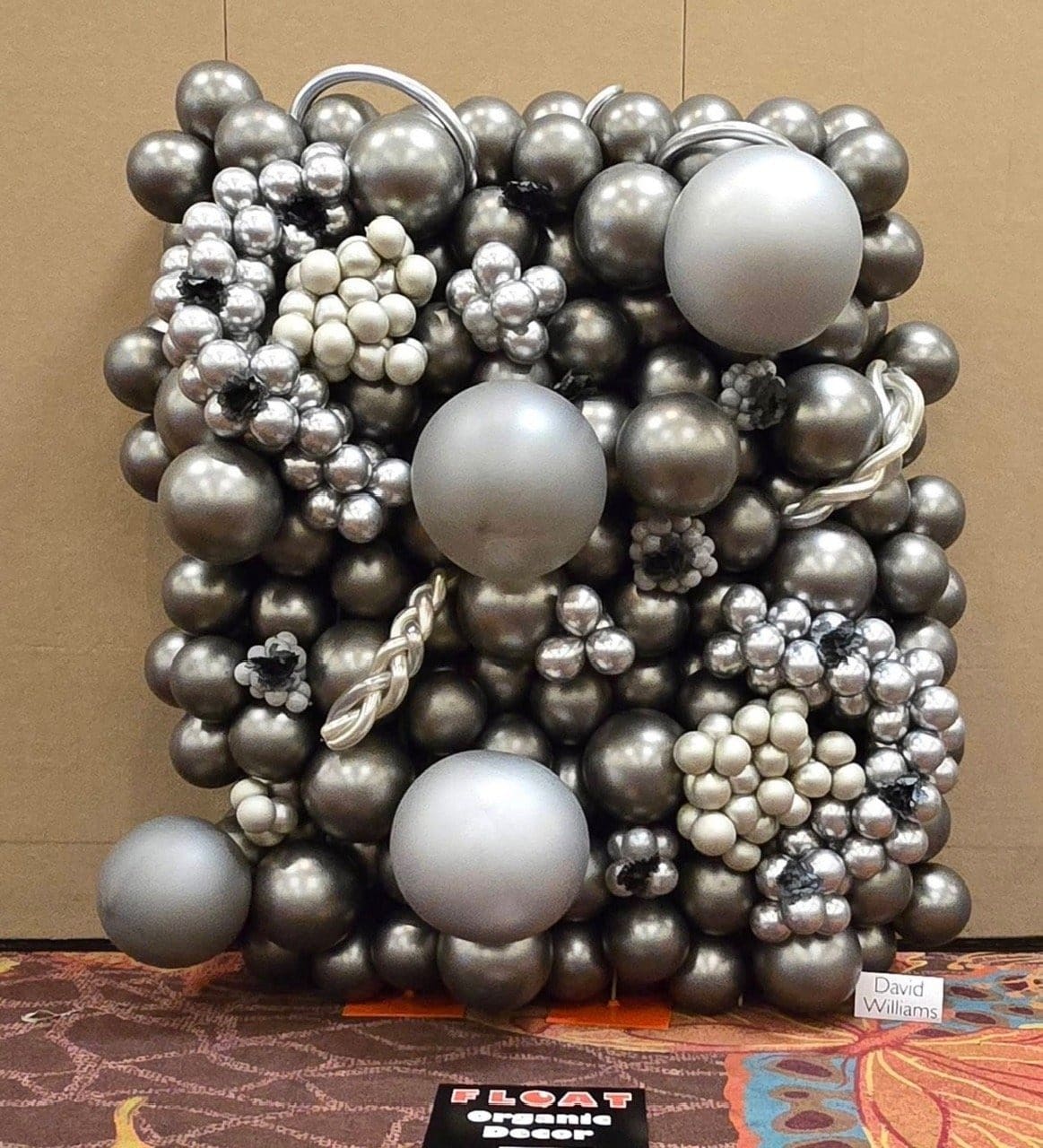 gray balloon party decor wall